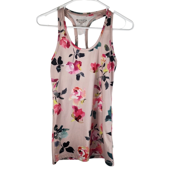 Athleta Tops - Athleta Womens XXS Floral Racerback Razorback Tank Top Shirt Scoop Neck Flowers